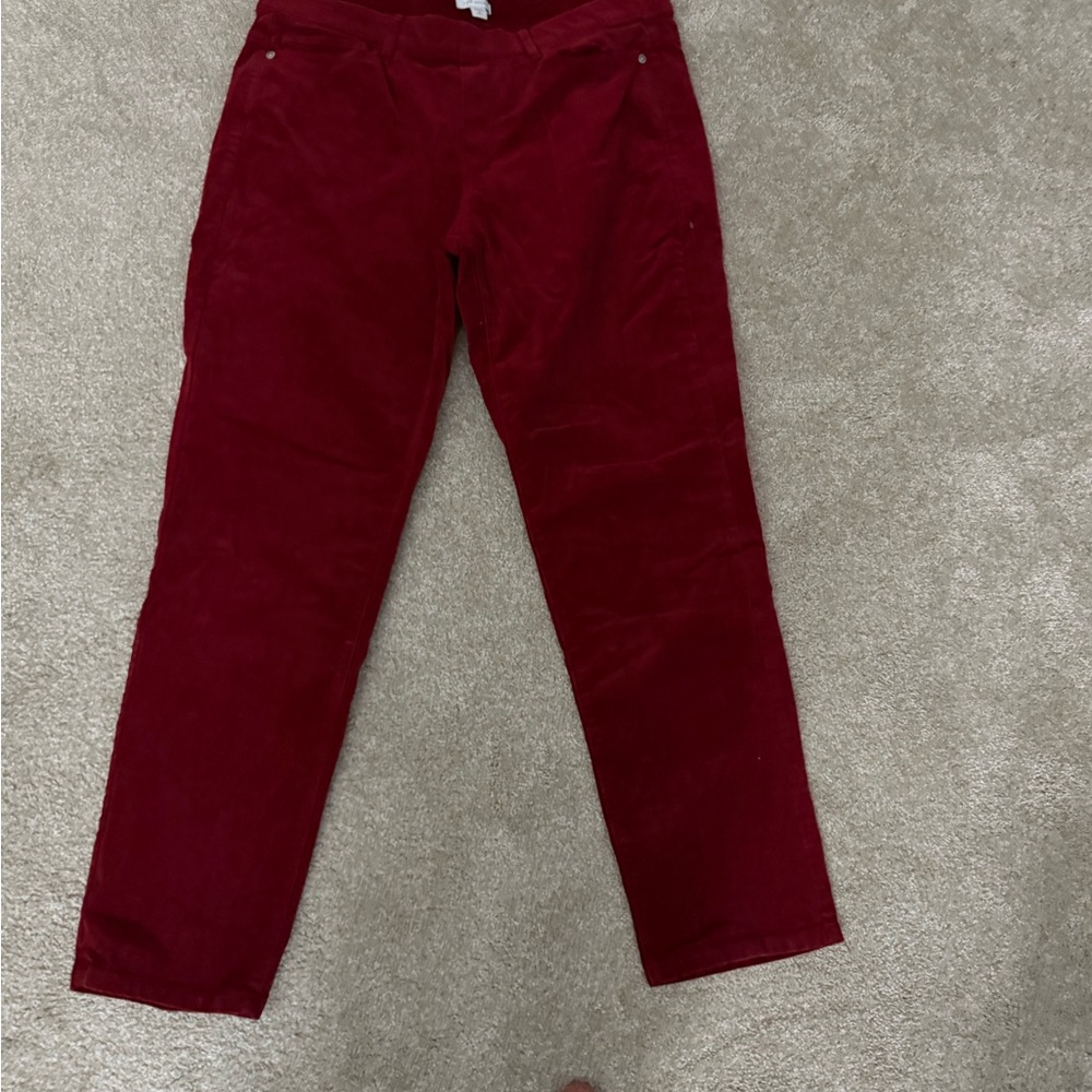 J. Jill Rich Red Corduroy Trousers